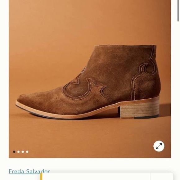 Freda Salvador Arroyo western tan leather bootie size 7.5 - Picture 7 of 10